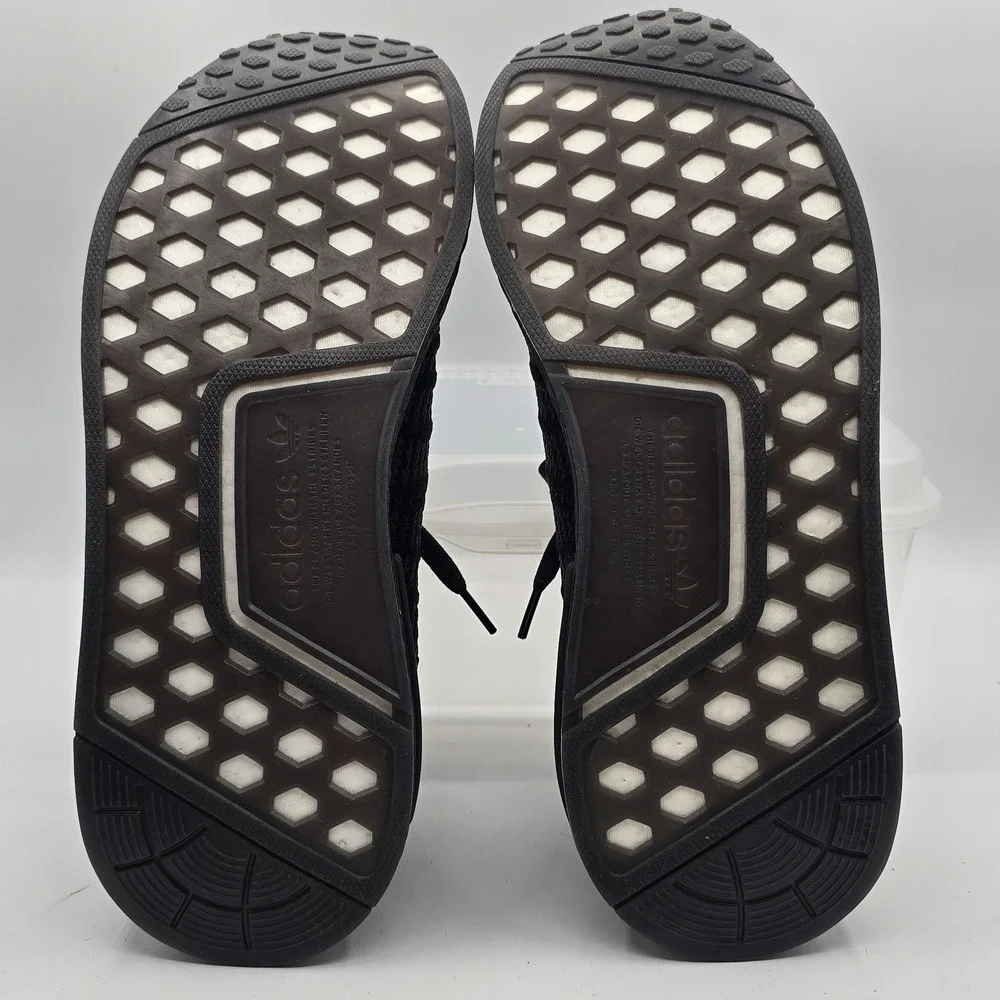 Adidas NMD_R1 STLT Shoes Mens Size 10 Black Primeknit Boost Athletic Sneakers